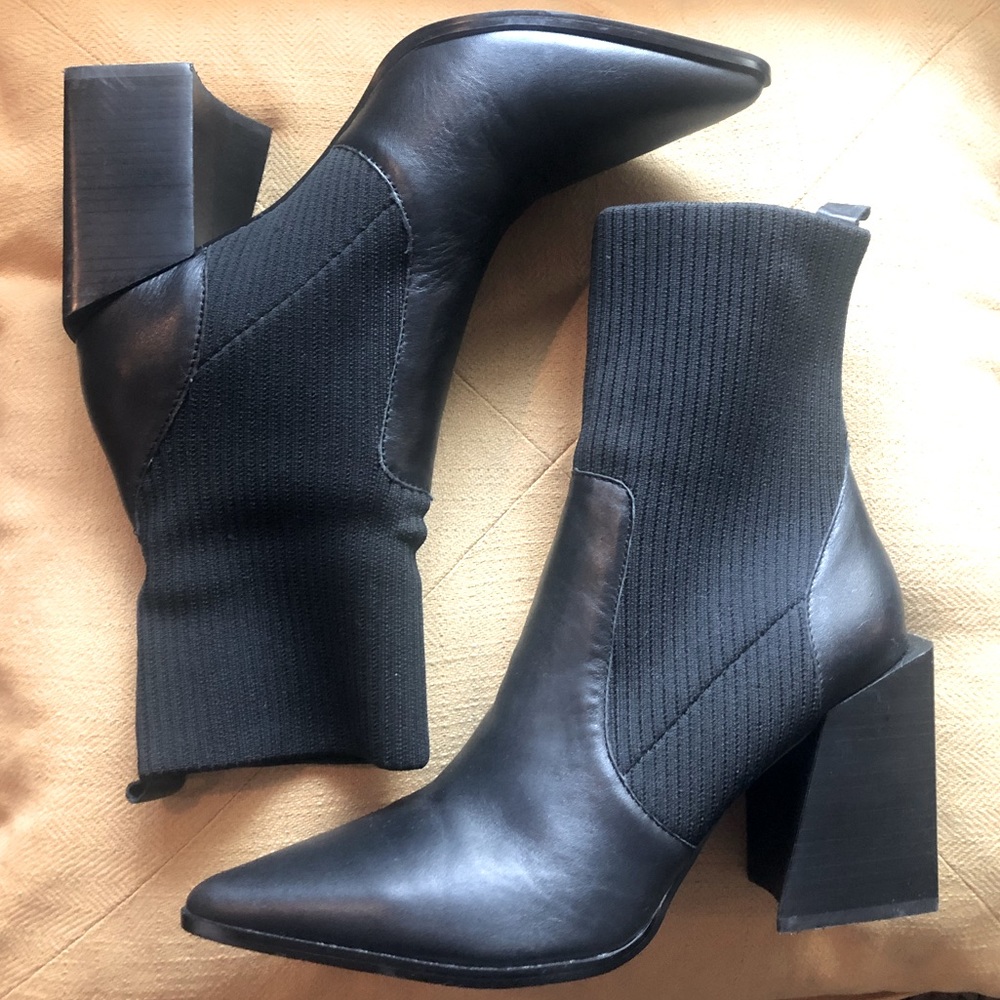 Steve Madden Tackle Black Leather Boots